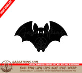 Cute Black Bat Halloween Silhouette SVG SVG