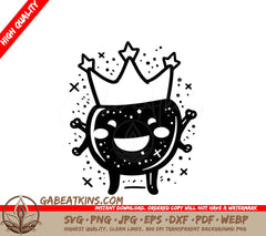 Cute Black Magic Ball Monster with Crown SVG SVG