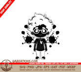 Cute Boy Scientist with Glasses -  Cartoon SVG SVG