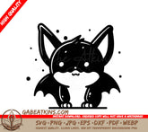 Cute Mustache Bat SVG -  Cartoon Illustration SVG