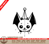 Cute Bat Party Hat SVG -  Cartoon Vector Illustration SVG