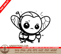 Cute Bee with M SVG - Cartoon Character Illustration SVG