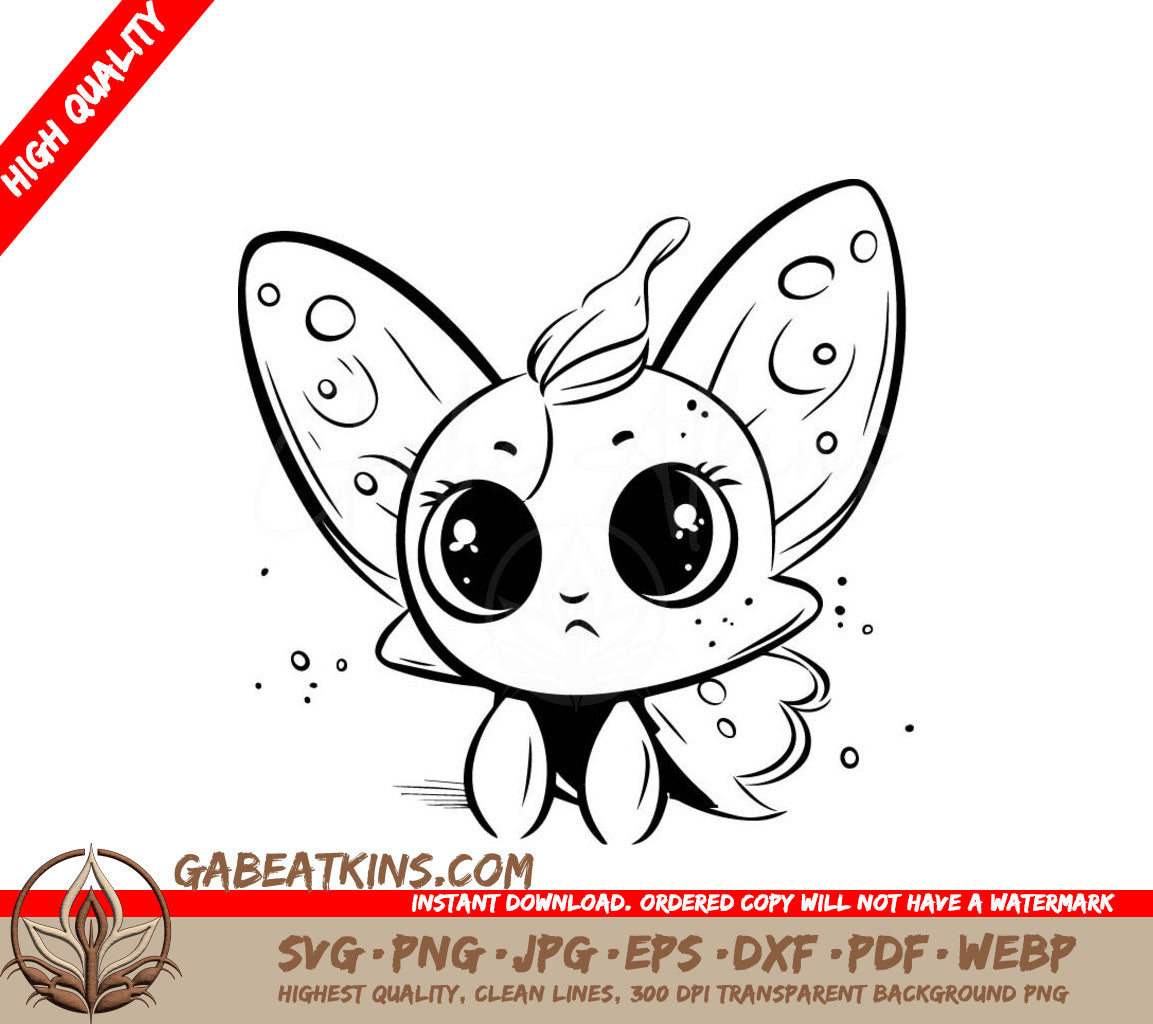 Cute  Butterfly SVG - Coloring Page for Kids SVG