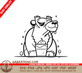 Cute Bear & Camel Milkshake SVG -  Cartoon Illustration SVG