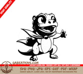 Cute  Lizard Superhero SVG - Cartoon Crocodile Vector Illustration SVG