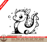 Cute  Dragon with Bubbles SVG Clipart SVG