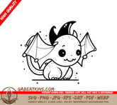 Cute Halloween Dragon SVG -  Cartoon Illustration SVG
