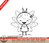 Cute  Fairy with Crown SVG Illustration SVG