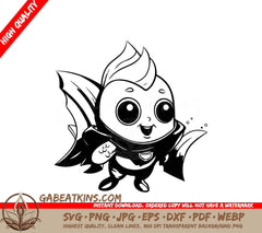 Cute Flying Fish with Cape SVG - Cartoon Illustration SVG