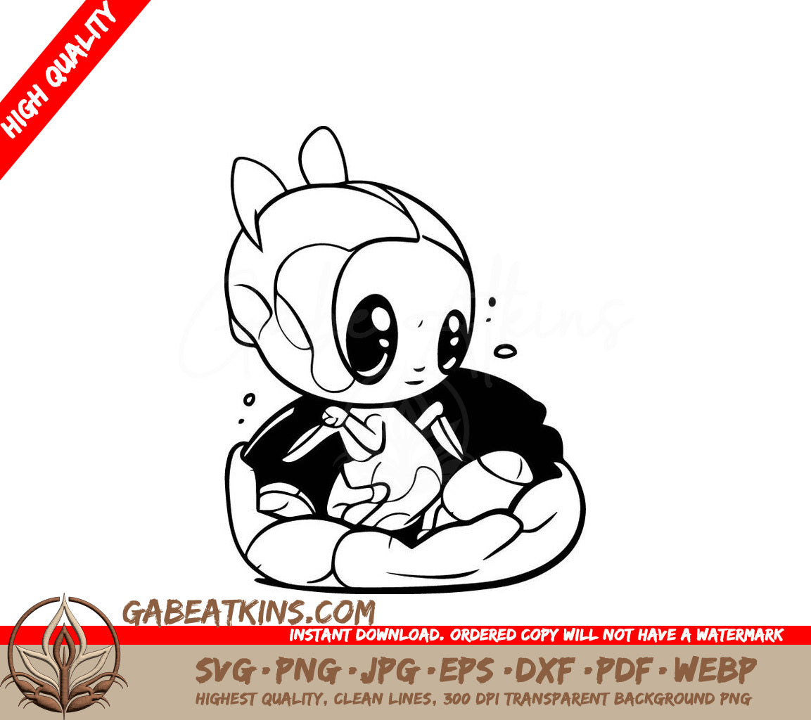 Cute Cartoon Frog in Beanbag -  SVG Illustration SVG