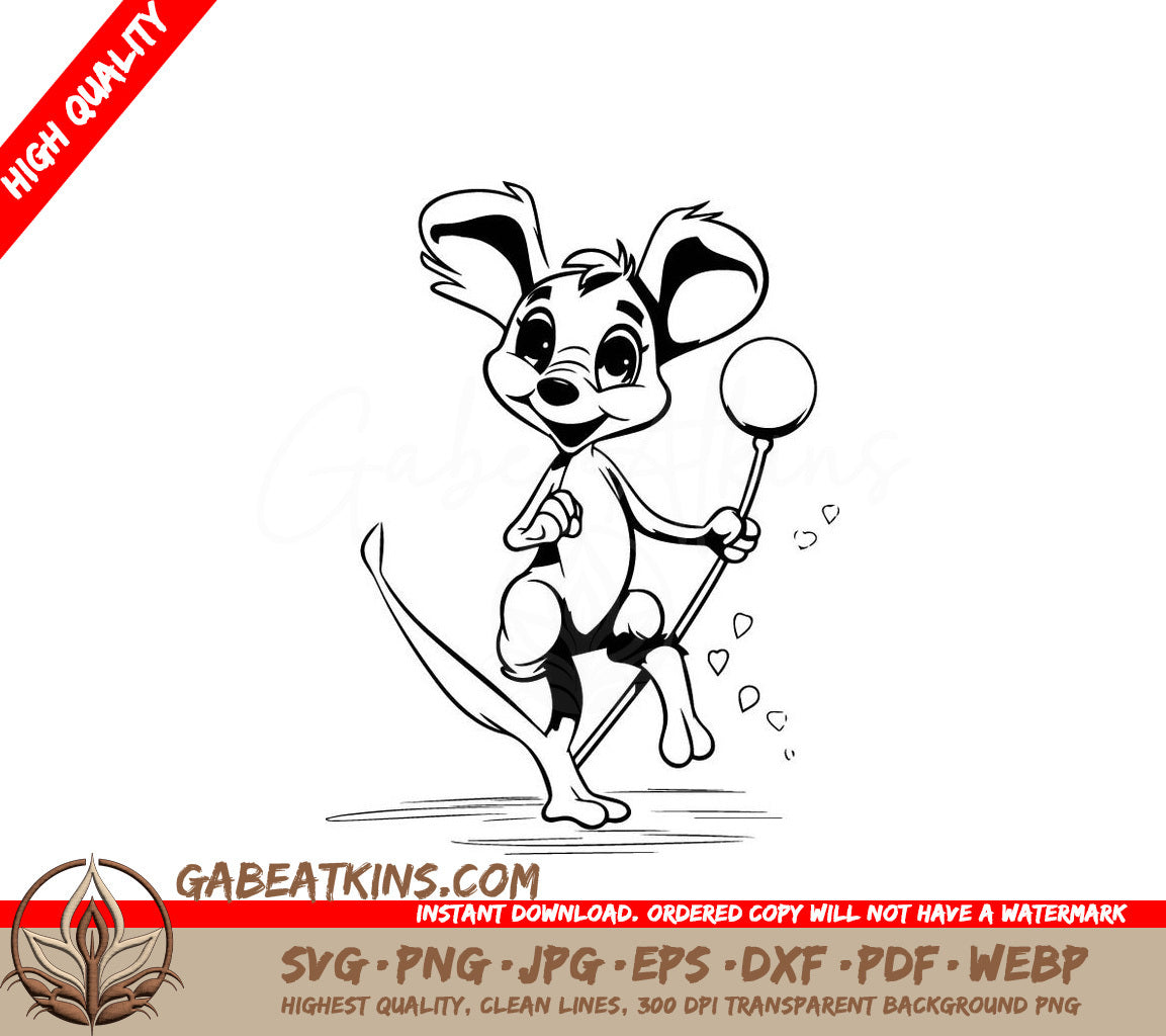 Cute Mouse & Koala Holding Lollipops - SVG Clipart SVG