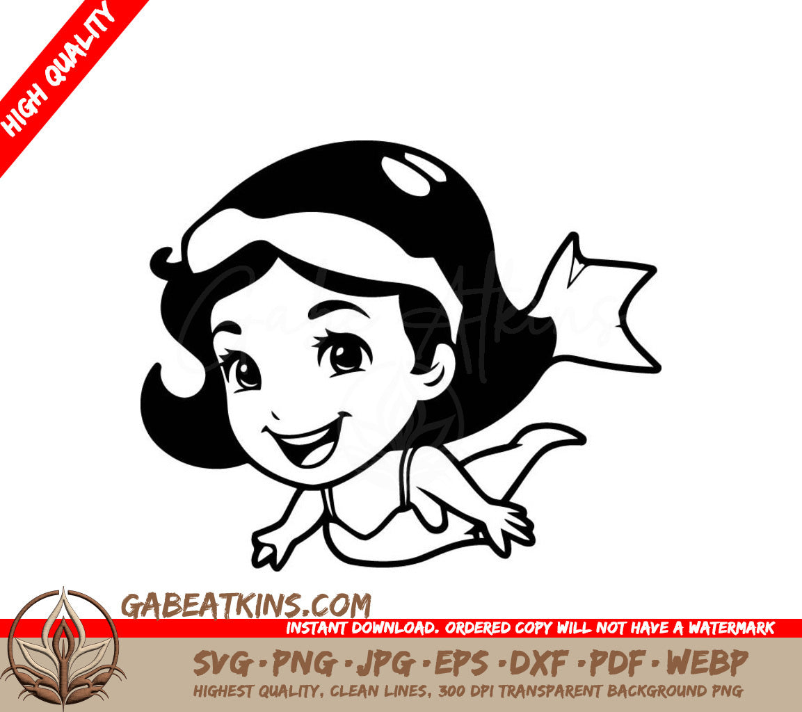 Cute Girl with Star Swimming Pool SVG SVG