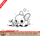 Cute  Rabbit with Wings and Butterfly SVG SVG