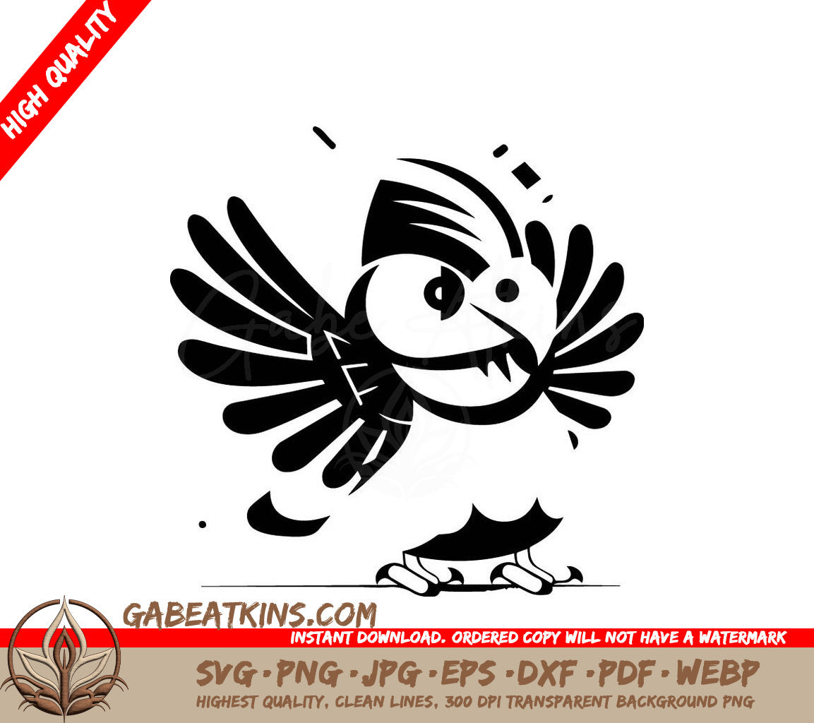 Cute Cartoon Parrot with Outstretched Wings SVG - Illustration SVG