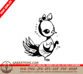 Cute Cartoon Peacock with Bow SVG - Illustration SVG