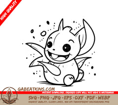 Cute Bat & Rhino SVG Bundle Cartoon Animals with Wings SVG