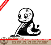 Cute Cartoon Snake with Flower Head SVG -  Drawing SVG