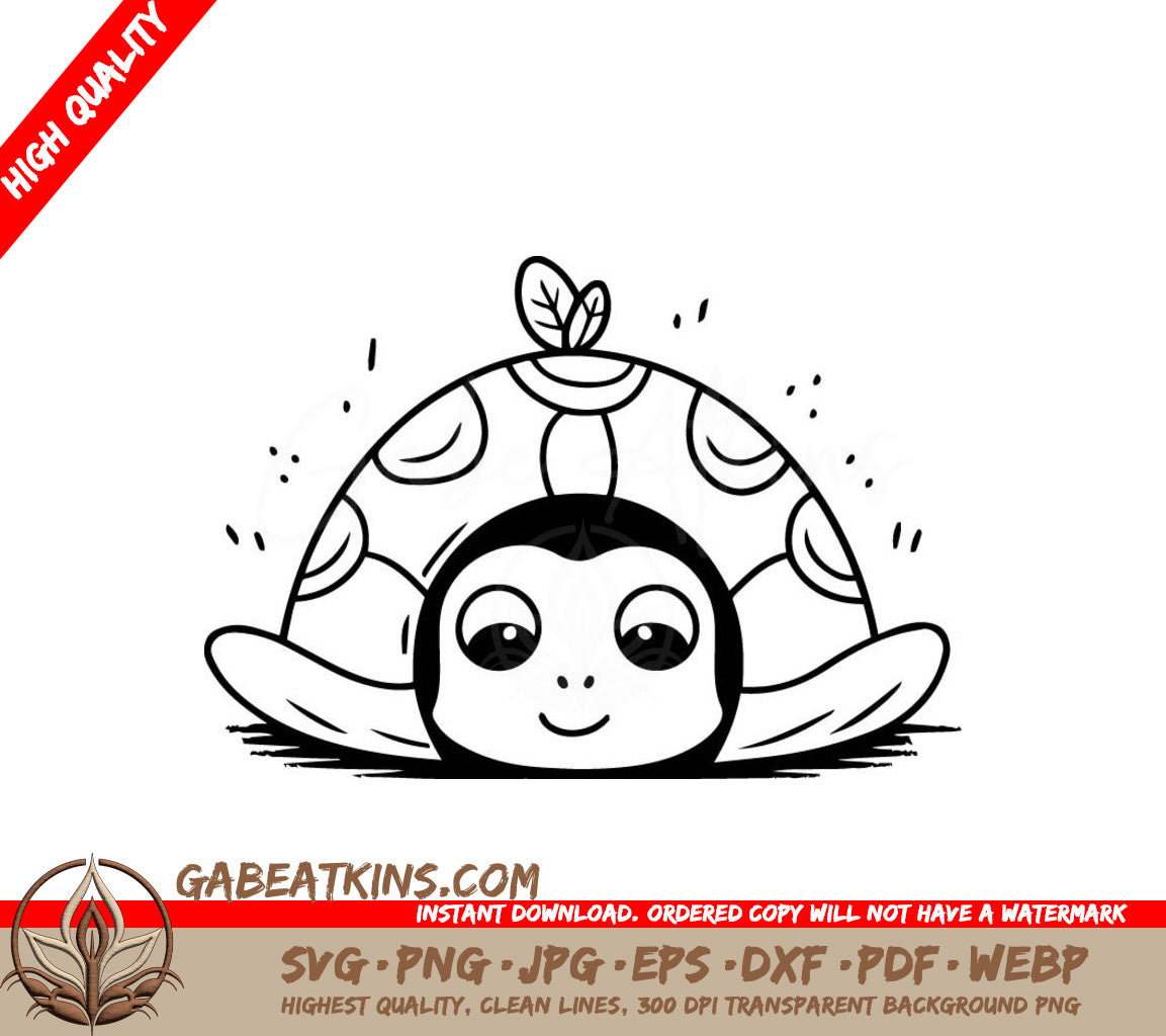 Cute Turtle with Bee SVG Illustration SVG