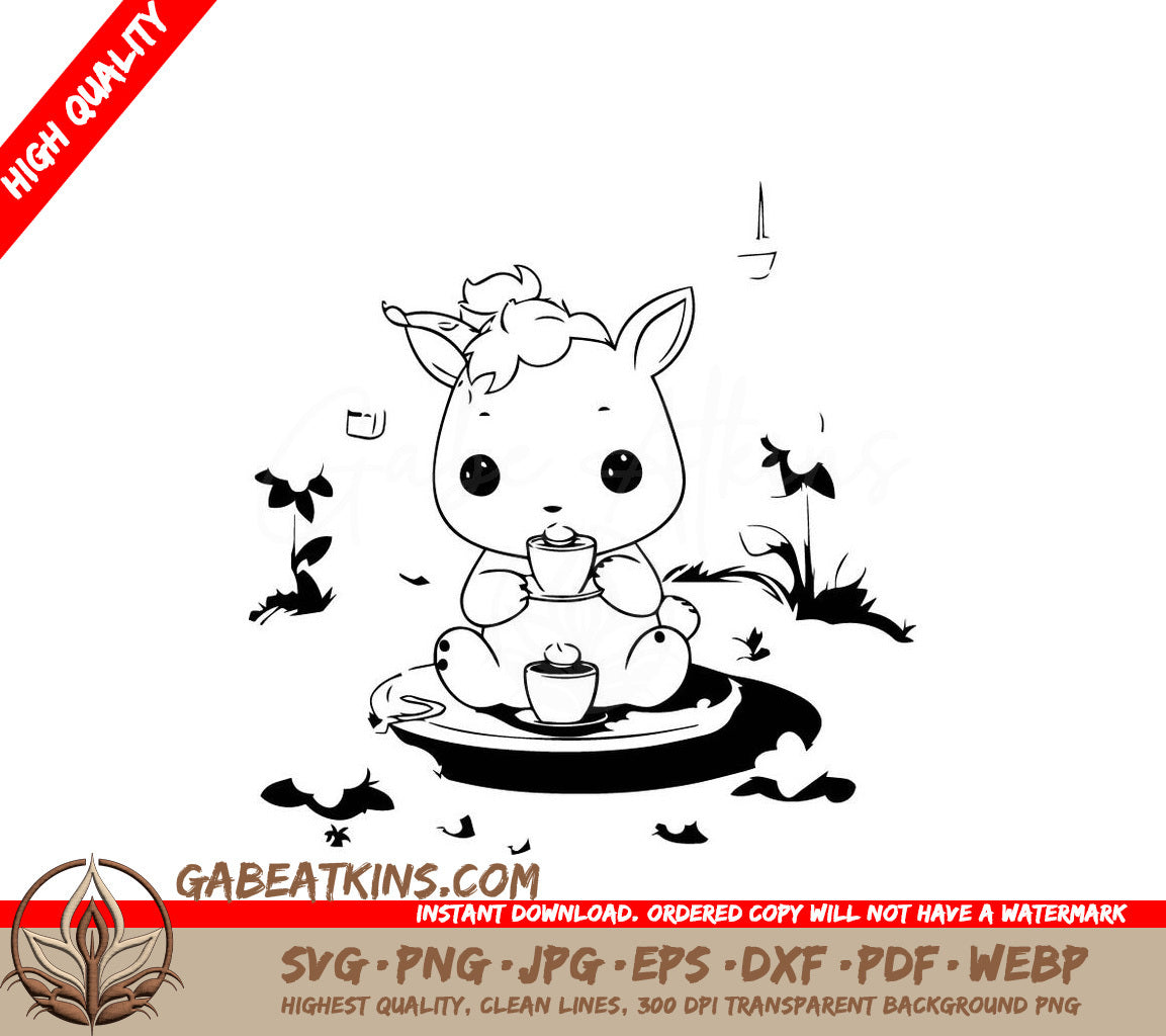 Cute Sheep & Unicorn Coffee & Tea SVG Bundle - Drawings SVG
