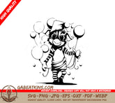 Cute Zebra with Balloons SVG -  Cartoon Vector Illustration SVG