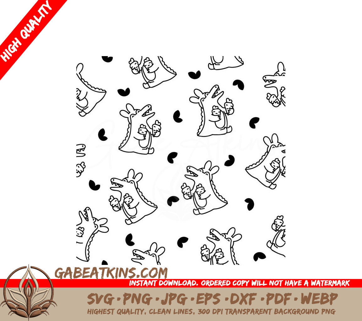 Cute Crocodile Holding Baby SVG - Pattern Coloring Page SVG