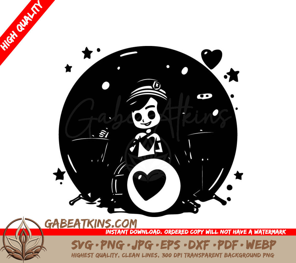 Cute Boy Playing Drums SVG - Cartoon Vector Illustration SVG