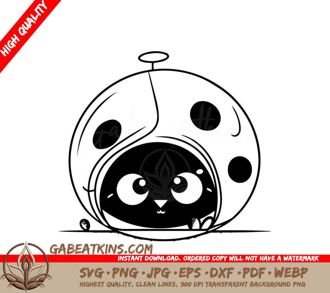Cute Ladybug SVG - Big Eyes Cartoon Vector Illustration SVG