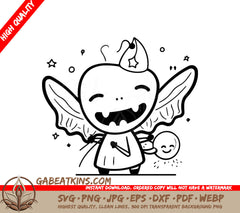 Cute Fairy Holding Smiley Face SVG - Cartoon Angel with Heart SVG