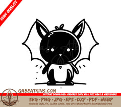 Cute  Bat with Heart SVG - Vector Illustration SVG