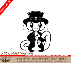 Cute Snake in Top Hat & Suit -  SVG Illustration SVG