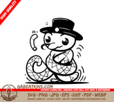 Cute Snake in Top Hat SVG -  Vector Illustration SVG