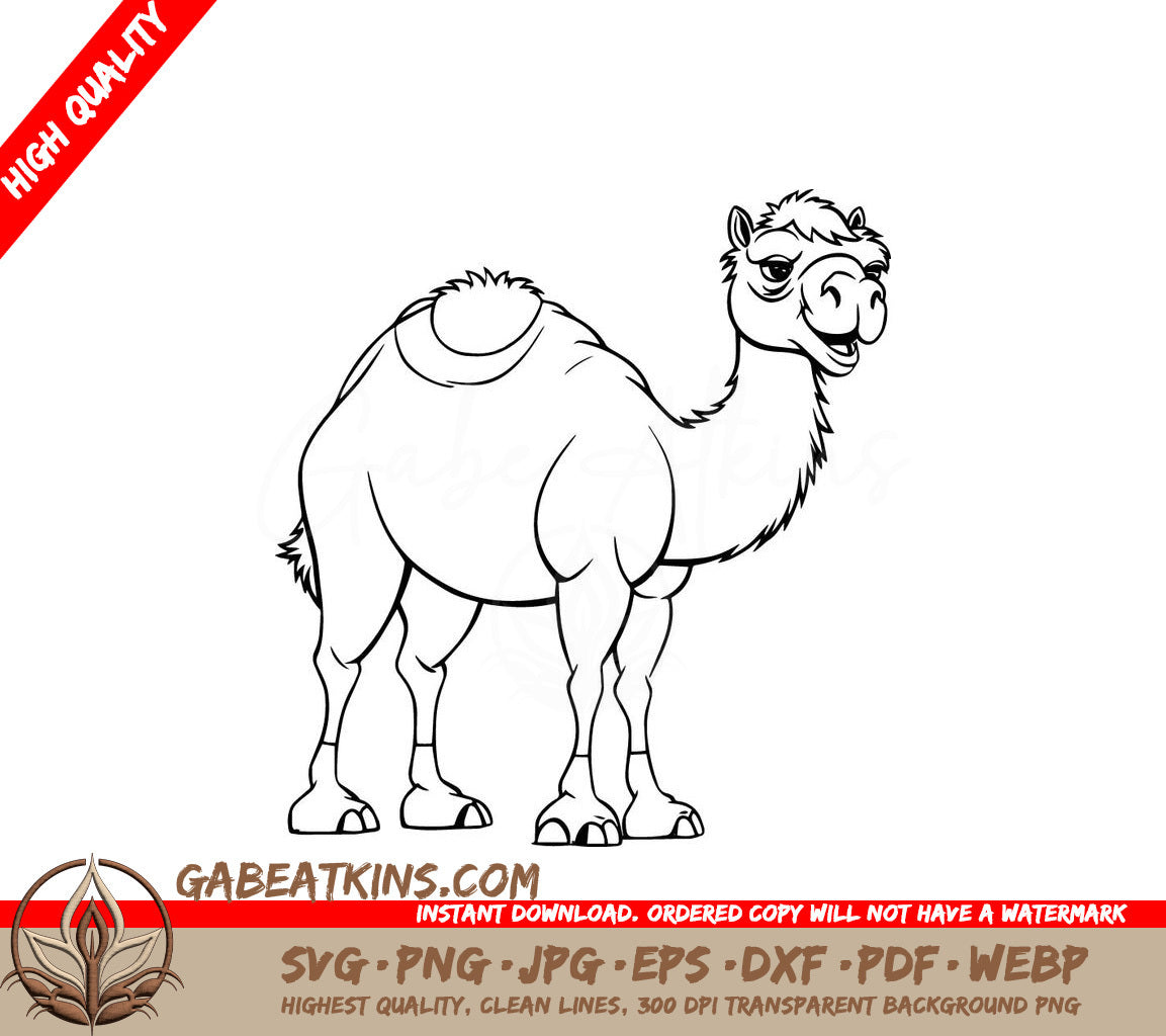 A Camel On A White Background SVG - Cute Camel SVG