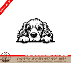 Cocker Spaniel Peeking SVG - Digital File in Multiple Formats