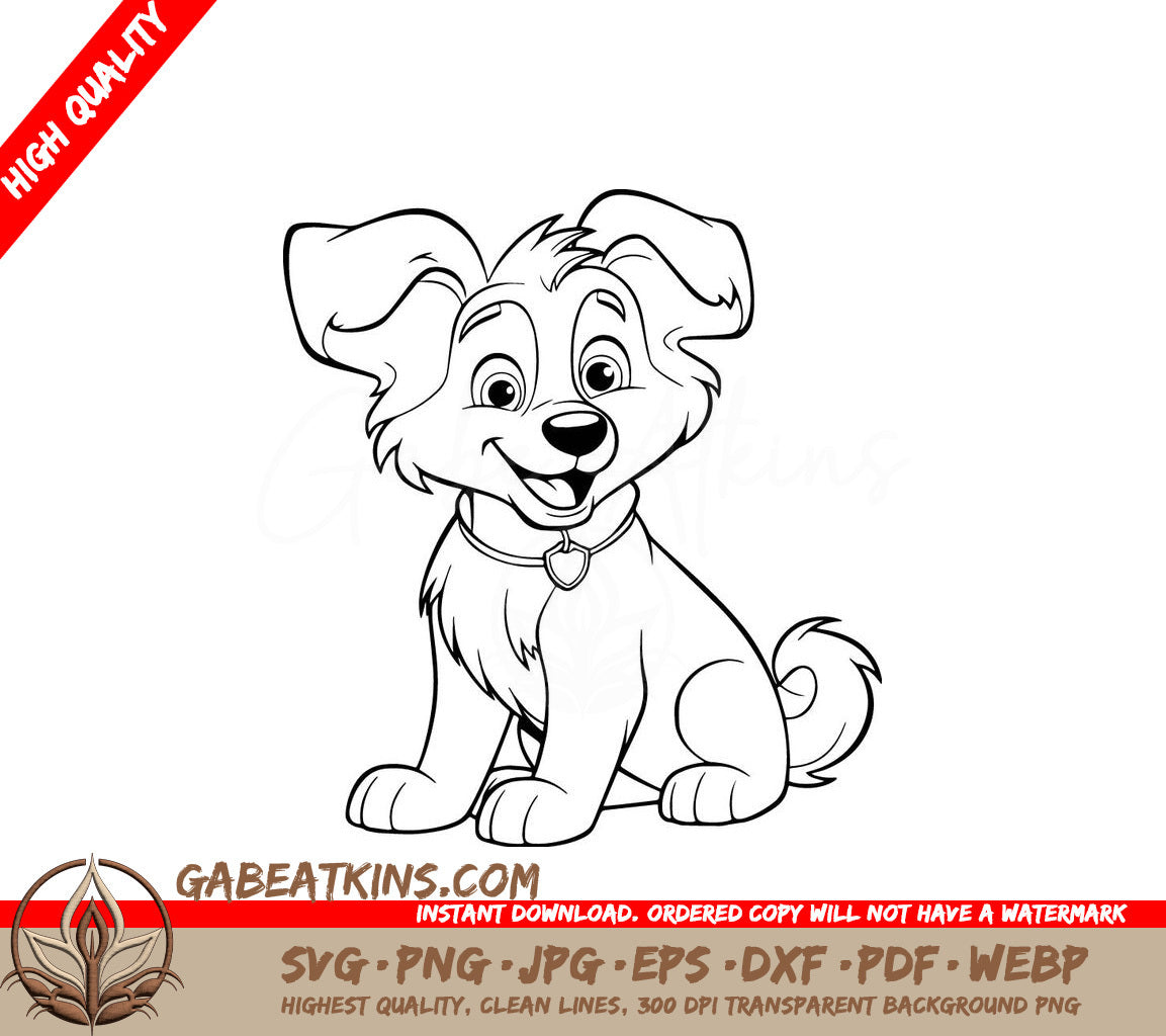 A Smiling Puppy SVG - Cute Collie Doggie SVG