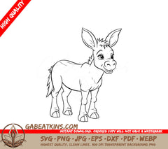 A Donkey That Is Smiling SVG - Cute Donkey SVG