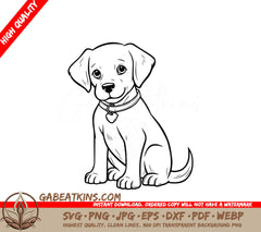 A Puppy Wearing A Collar SVG - Cute Labrador Pup SVG