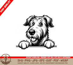 Cute Peeking Irish Wolfhound SVG