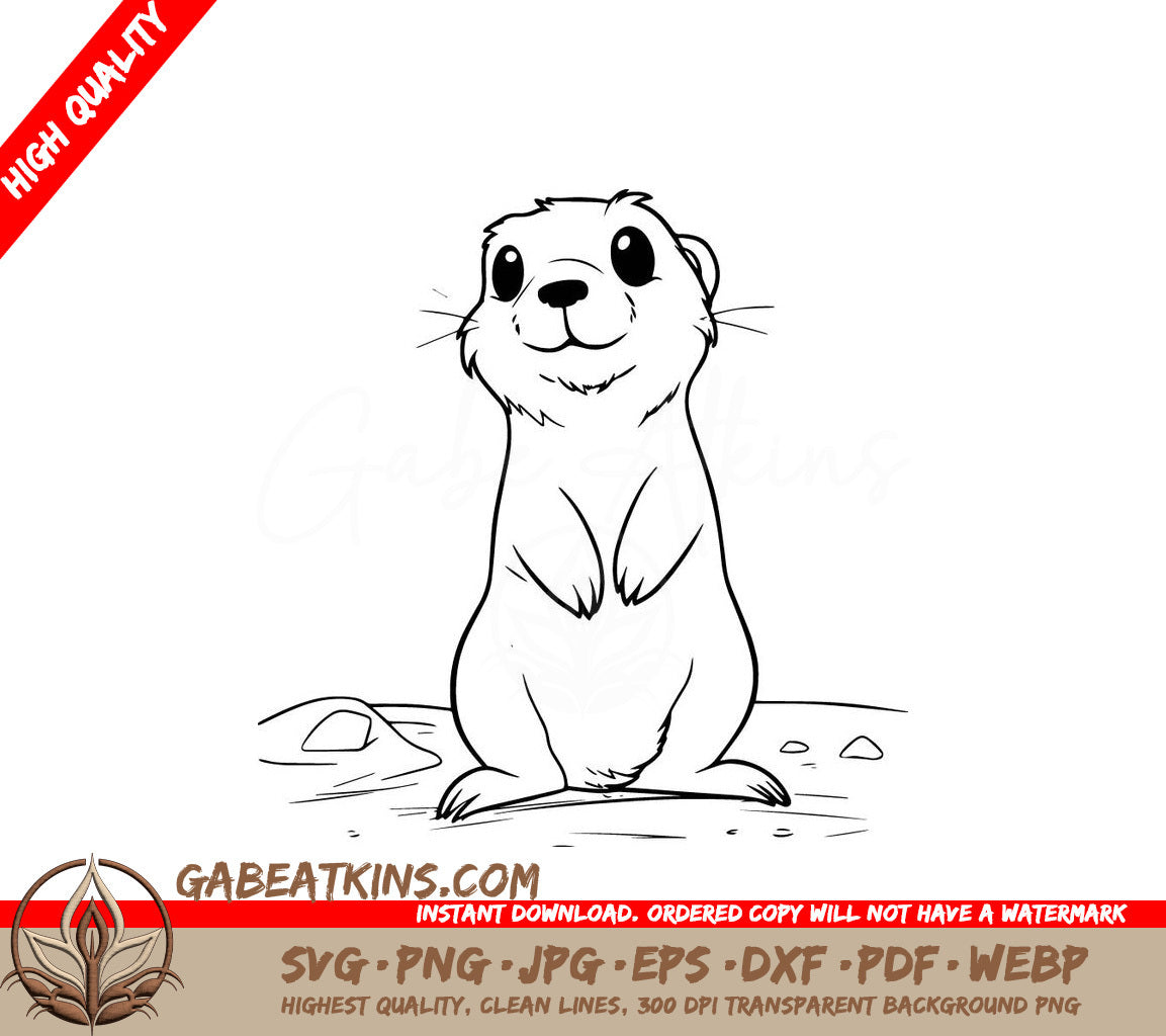 A Meerkat Standing On Its Hind Legs SVG - Cute Prairie Dog SVG