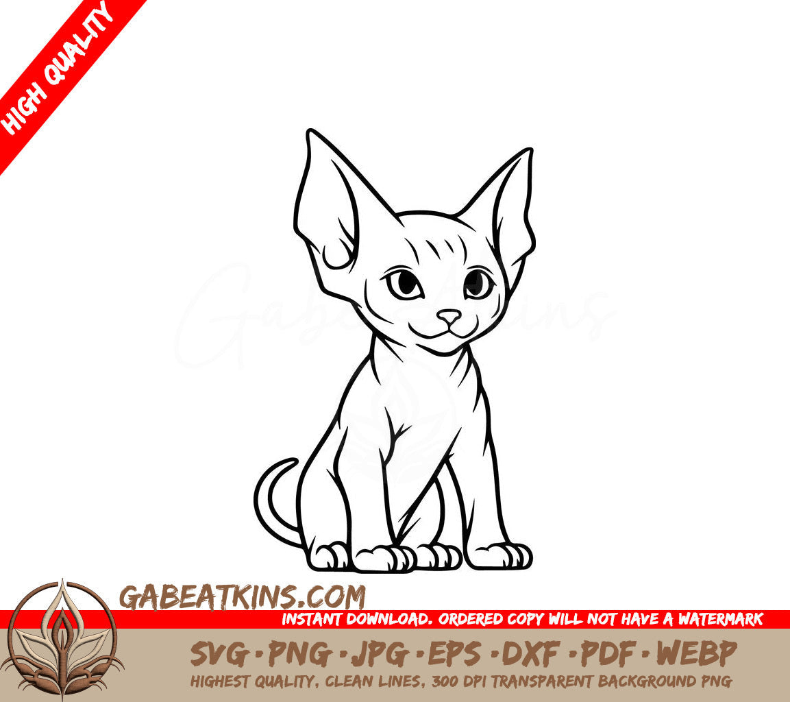 A Cat With Big Ears SVG - Cute Sphynx SVG