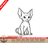 A Cat With Big Ears SVG - Cute Sphynx SVG