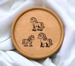 Cute Vector Illustration Images Of Horses For Coloring