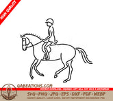 A Man Riding A Horse SVG - Cute cartoon horse and rider Hand drawn doodle vector illustration SVG