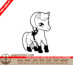A Horse Wearing Boots SVG - Cute cartoon horse isolated on a white background Vector illustration SVG
