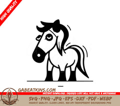 A Horse On A White Background SVG - Cute cartoon horse isolated on white background Vector illustration in flat style SVG