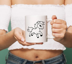 Cute Cartoon Pony Running Isolated On White Background Vector Illustration