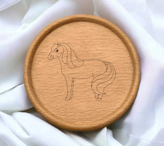 Cute Horse Farm Animal Coloring Book Page For Kids Cartoon Style