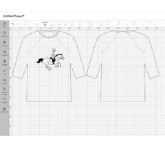 Cute Monochrome Vector Print Of A Young Athlete And Pony Hand Drawn Vector Illustration For Tshirts Posters Cards