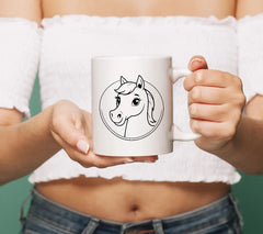 Cute Vector Illustration Horse Colouring Page For Kids