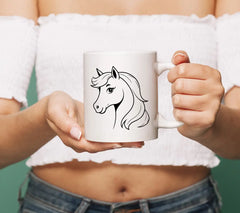 Cute Vector Illustration Horse Doodle Black And White For Kids Page