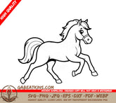 A Horse Running SVG - Cute vector illustration Horse drawing for toddlers book SVG